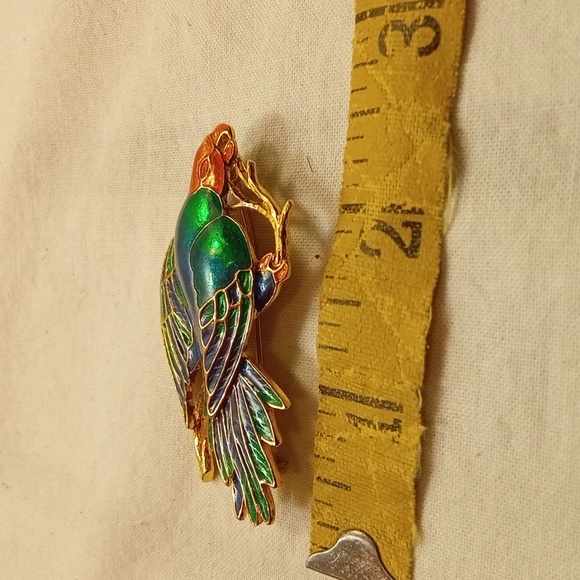 Carolina Parakeet Brooch 24K Gold Plated Museum Replica - Picture 3 of 3